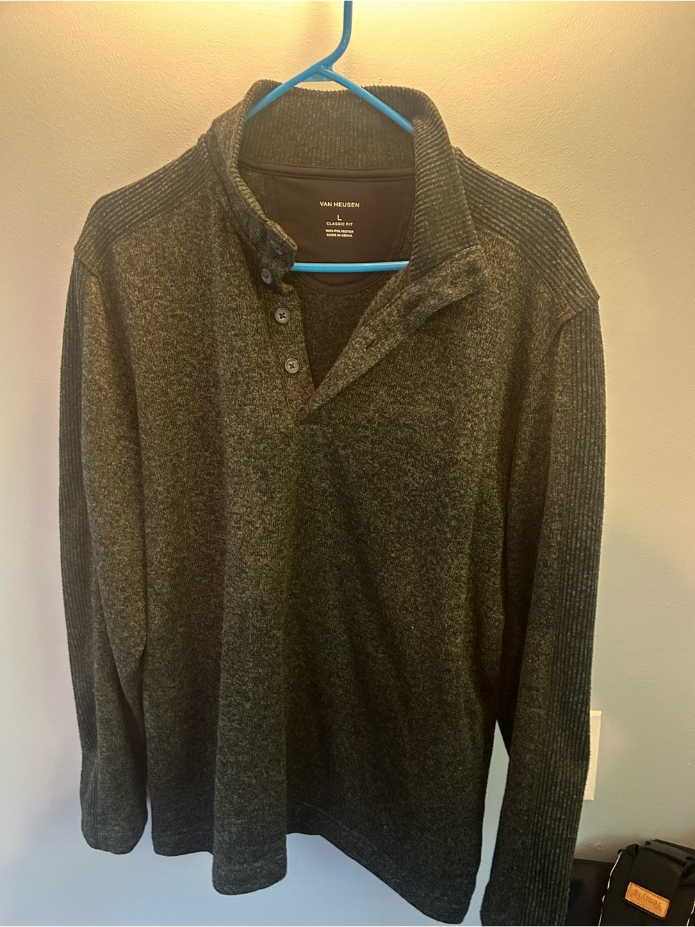 Van Heusen Men's Charcoal Zip-Style Knit Sweater